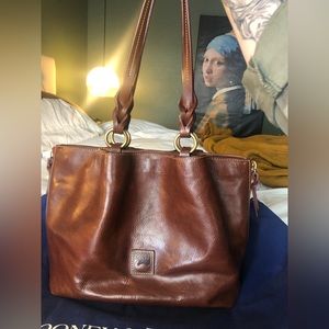 Dooney and Burke Florentine Large Zip Barlow in dark brown